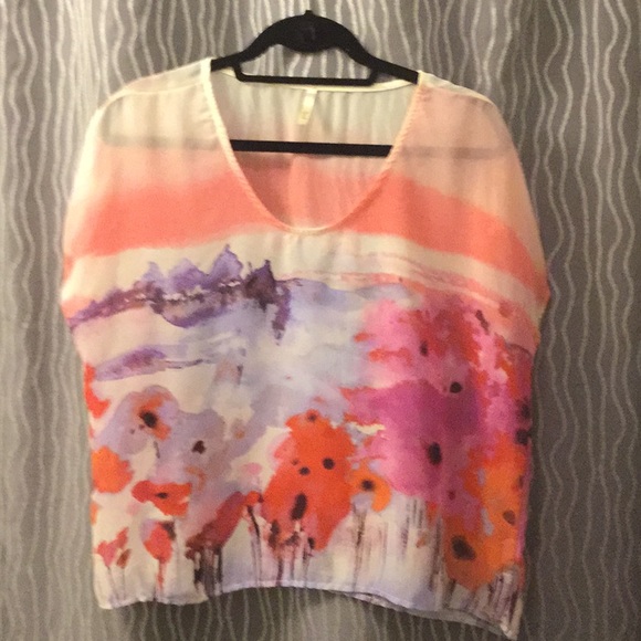 Watercolor Sheer Blouse - Picture 2 of 3